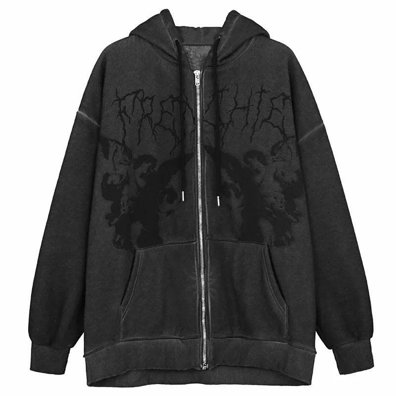 Harajuku Y2K Zip-Up Hoodie for Women